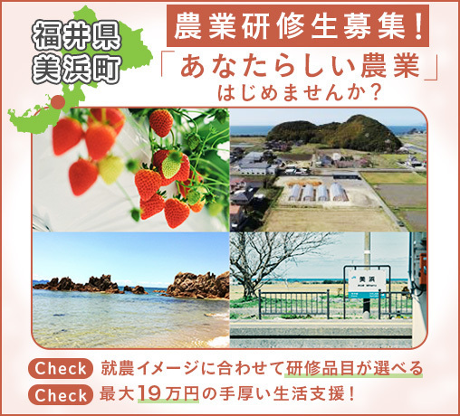福井県美浜町 農業研修生募集